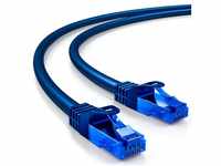 deleyCON deleyCON 25m CAT6 Patchkabel Netzwerkkabel Ethernet LAN DSL Kabel Blau