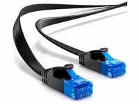 deleyCON deleyCON 30m CAT6 flaches Patchkabel Flachkabel Netzwerkkabel LAN...