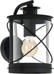 EGLO Wandleuchte Hilburn Au&szlig;en-Wandlampe, Au&szlig;enleuchte, schwarz, E27, IP44, Lampe,