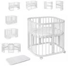 Waldin Babybett Mobiles Babybett aus Holz 7in1 mit Matratze, mitwachsend