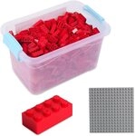 Katara Bausteine Box-Set mit 520 Steinen + Platte + Box Konstruktionsspielsteine,