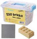 Katara Bausteine Box-Set mit 520 Steinen + Platte + Box Konstruktionsspielsteine,
