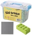 Katara Bausteine Box-Set mit 520 Steinen + Platte + Box Konstruktionsspielsteine,