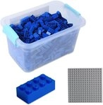 Katara Bausteine Box-Set mit 520 Steinen + Platte + Box Konstruktionsspielsteine,