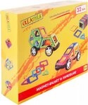 Vedes Steckspielzeug Creathek Magnet-Bauset mit R&auml;dern, 32 Teile