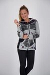 ankerglut Fleecejacke Patchwork NUNAVUT LIGHT GRAY & NEW FLOWER POWER grau...