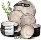 Moritz & Moritz Geschirr-Set VIDA Geschirrset f&uuml;r 6 Personen Beige - 18 teilig