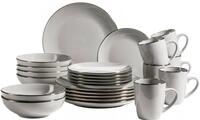 M&Auml;SER Kombiservice Geschirr-Set, Service Metallic Rim (24-tlg), 6 Personen,