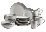Kombiservice M&Auml;SER "Metallic Rim", grau, 24, Geschirr-Sets, Kombiservice