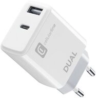 Cellularline Dual Port Travel Charger 20W White (60015) USB-Ladeger&auml;t