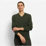 OLYMP V-Ausschnitt-Pullover OLYMP Strick Casual klassischer Strickpullover gr&uuml;n XXXL
