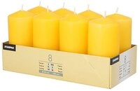 PAPSTAR Stumpenkerze Stumpenkerzen &Oslash; 50 mm, 100 mm goldgelb 8 Stk