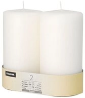 PAPSTAR Stumpenkerze Stumpenkerzen &Oslash; 80 mm, 150 mm weiss mit Flachkopf 2 Stk