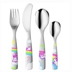 gnali & zani Kinderbesteck Kleine Einh&ouml;rner (4-tlg), 1 Personen, Edelstahl, Made in