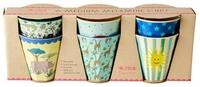 RICE A/S Aperitifglas Melamin Kinderbecher Set &ndash; 6-tlg., robust & farbenfroh 9 cm