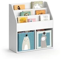 Vicco B&uuml;cherregal Luigi, Wei&szlig;, 72 x 79 cm mit 2 Faltboxen opt.6, 1-tlg.