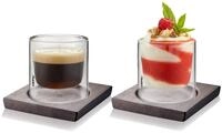 GEFU Tassenuntersetzer Untersetzer f&uuml;r MIRA Gl&auml;ser Mini Set 2 tlg Holz Ta