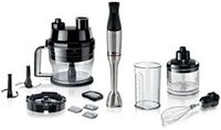 BOSCH Stabmixer ErgoMaster Serie 6 MSM6M8X1, 4 Klingen, Mixfu&szlig; Edelstahl,...