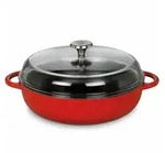 K&uuml;chenprofi Br&auml;ter K&uuml;chenprofi Bauernpfanne mit Glasdeckel, 28 cm classic red