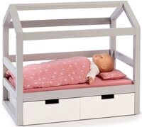 MUSTERKIND&reg; Puppenbett Puppen-Hausbett Viola, grau/wei&szlig;, aus Holz