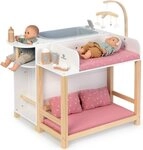 MUSTERKIND&reg; Puppen Pflegecenter Viola, wei&szlig;/natur/rosa, aus Holz und Musselin-Stoff