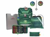 DerDieDas® Schulranzen Schulranzen-Set ErgoFlex Soccer Green 6-tlg. (6-teilig),