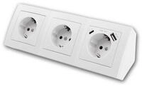 McPower Steckdose Steckdosenblock "Flair", 3-fach, wei&szlig;, USB-A+USB-C