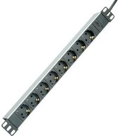 ROLINE 19&Prime;-Steckdosenleiste 8fach + C14-Stecker, Aluminium, 2 m 19.07.1622