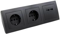 McPower Steckdosenblock McPower ''Flair'' anthrazit, 2-fach Schutzkontakt +