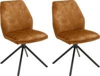 MCA furniture Esszimmerstuhl Ottawa (Set, 2 St), Vintage Veloursoptik mit Keder,
