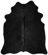 vidaXL Teppich Teppich Echtes Rindsleder Schwarz 150x170 cm, Rechteckig