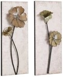 HOFMANN LIVING AND MORE Wandbild Used-Look-Optik, Blumen, Blumenbilder (Set, 2 St),