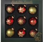 Krebs Glas Lauscha Weihnachtsbaumkugel Schneeflocken, Weihnachtsdeko rot,