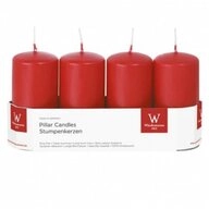 Generic LED-Kerze Stumpenkerze - 4Stk - rot (1-tlg)