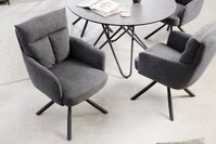 riess-ambiente Polsterstuhl BIG GEORGE grau &ndash; 360&deg; drehbar, mit Armlehnen &