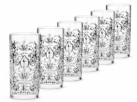 RCR Cocktailglas RCR Tattoo Longdrinkglas 370 ml 6er Set, Kristallglas wei&szlig;