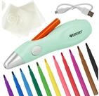 WESTCOTT Airbrushpistole Airbrush Set Kinder, Elektr. Farbspr&uuml;hstift mit 12