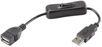 Renkforce USB-Verl&auml;ngerungskabel A/A mit Ein-/Aus-Schalter 0.25 m RF-3322982