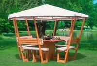 promadino Holzpavillon Rosenheim, (Set), BxT: 304x304 cm, inkl. Sitzgruppe