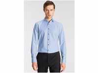 OLYMP Businesshemd No. Six super slim Jersey-Hemd, blau