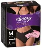 always Inkontinenz-Pants Discreet Boutique Schwarz, 6, 9-St., Gr. M, Saugst&auml;rke 6,