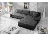 Furnix Ecksofa TOMMASO Sofa Schlaffunktion mit Bettkasten Kissen Couch, B297 x H85 x