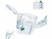 Relaxdays Faltkanister 5L BPA-frei mit Hahn 4er Set transparent/grün