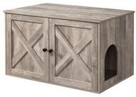 FEANDREA Katzentoilette, 80 x 53 x 50 cm, mit herausnehmbarem Trennwand