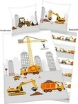 Herding Young Collection Kinderbettw&auml;sche Baustelle, Renforc&eacute;, 2 teilig, mit tollem