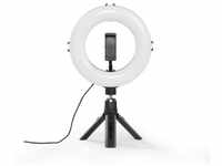 Hama Ringlicht LED Ringleuchte mit Stativ für Handy, Webcam, Mikrofon,