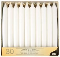 PAPSTAR Tafelkerze Tafelkerzen &Oslash; 2,1 cm, 19,6 cm weiss 30 Stk