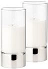 EDZARD Windlicht Granada, 2er-Set, Silber-Optik, H 20 cm