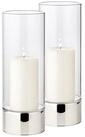 EDZARD Windlicht Granada, 2er-Set, Silber-Optik, H 25 cm