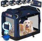 Cadoca Tiertransportbox, faltbar S 50x34x36cm Hundebox Hundetransportbox Navy blau